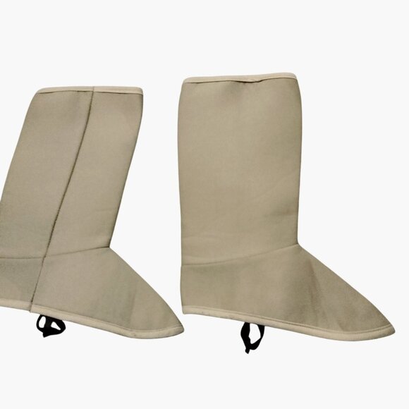 Kids Boot Spats Beige Fabric Foam Halloween Costume - Picture 2 of 5